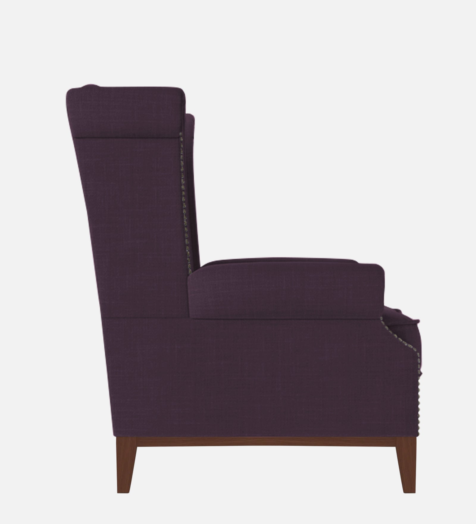 Nory Fabric 1 Seater Wing Chair in Greek Purple Colour