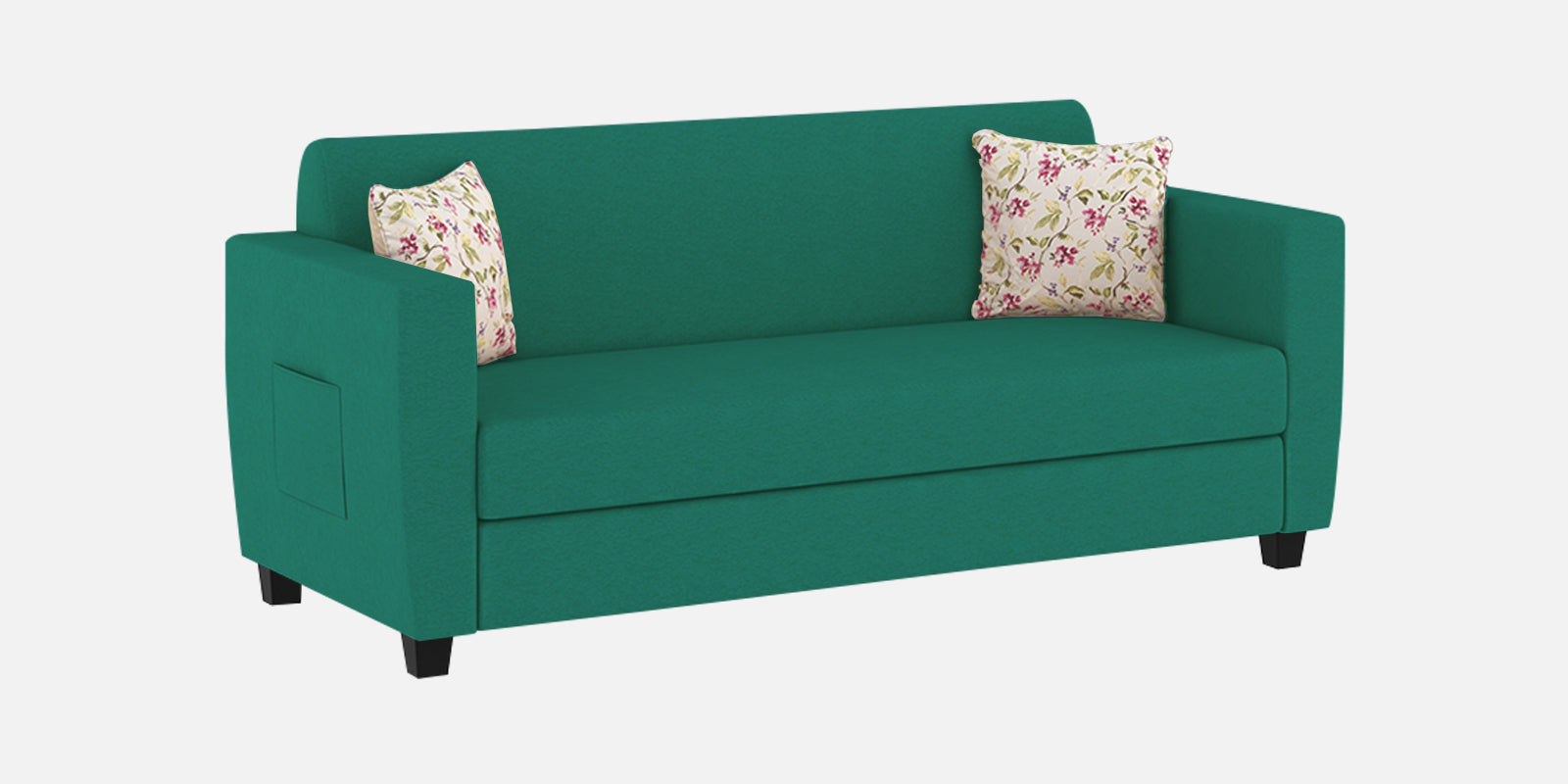 Gozi Fabric 3 Seater Sofa In Sea Green Colour