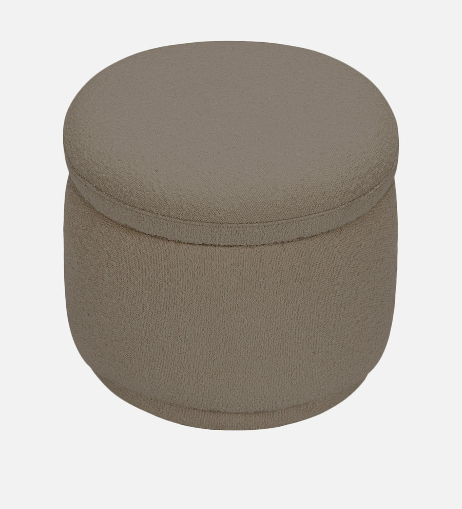 Noki Boucle Fabric Ottoman In Cement Beige Colour With Storage - Febonic Living