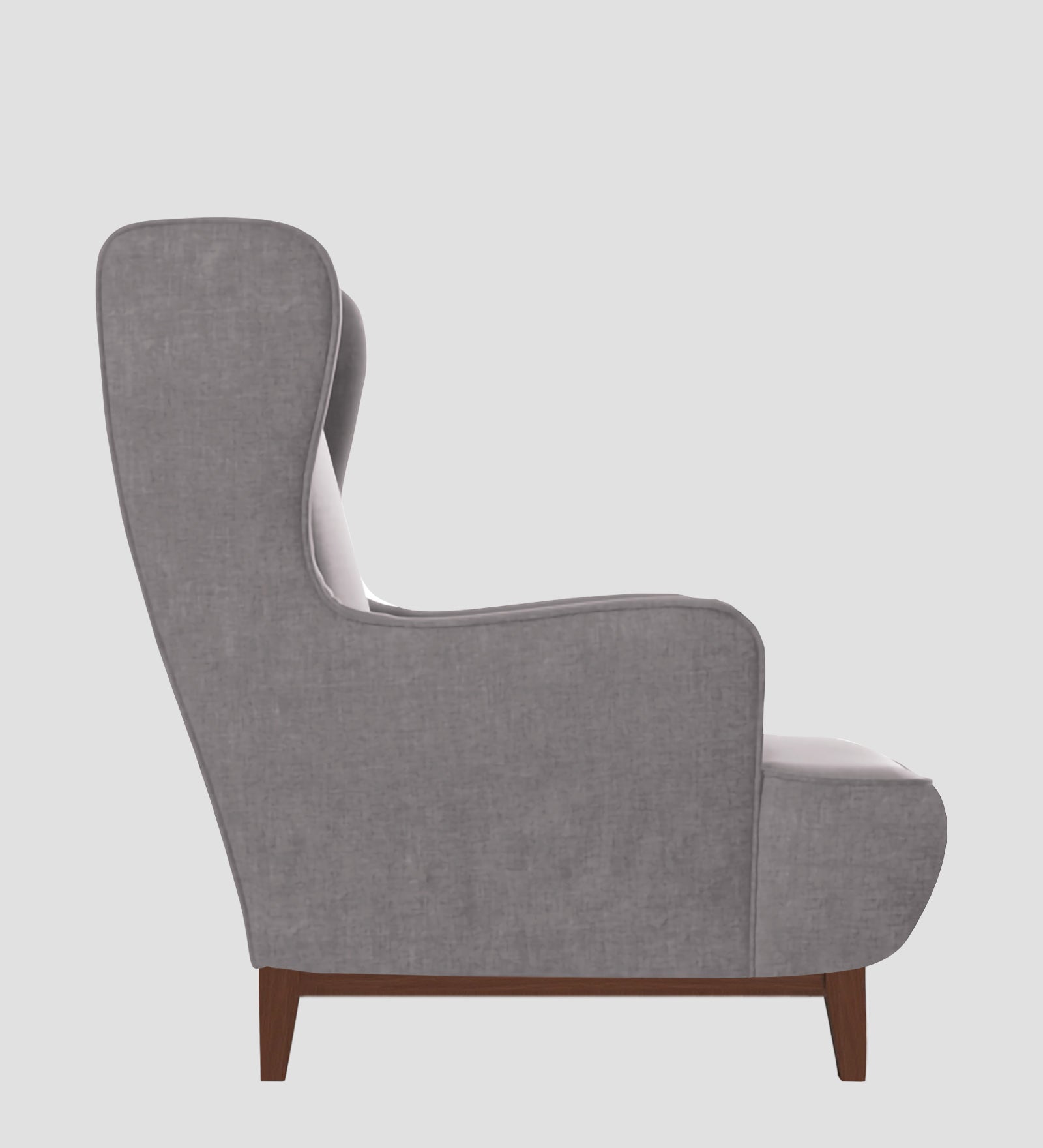 Suri Velvet 1 Seater Wing Chair in Pearl Grey Colour