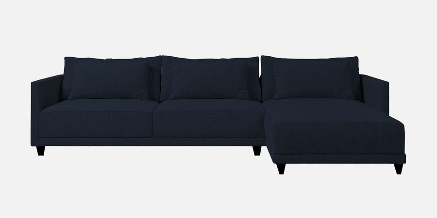 Kera Fabric Lhs Sectional Sofa 3 Lounger In Denim Blue Colour - Febonic Living