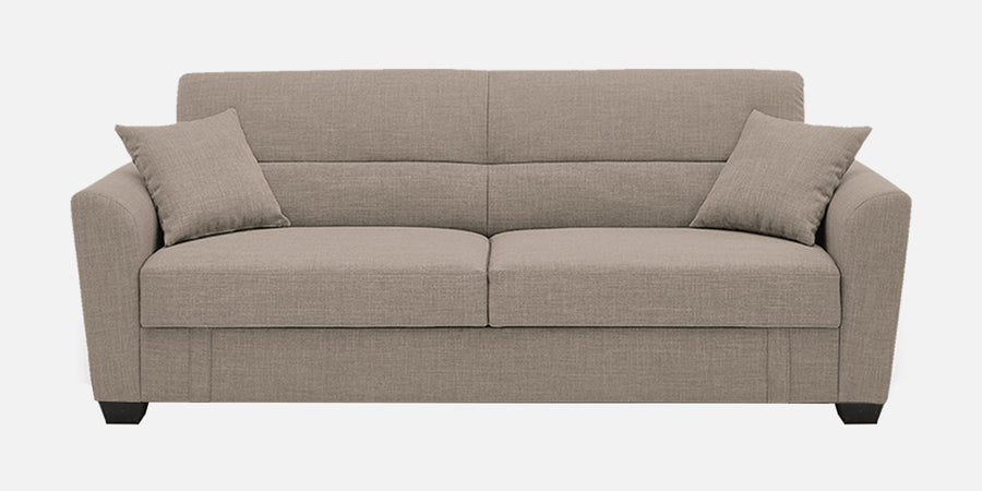 Bony Fabric 3 Seater Convertible Sofa Cum Bed In Khaki Beige Colour - Febonic Living