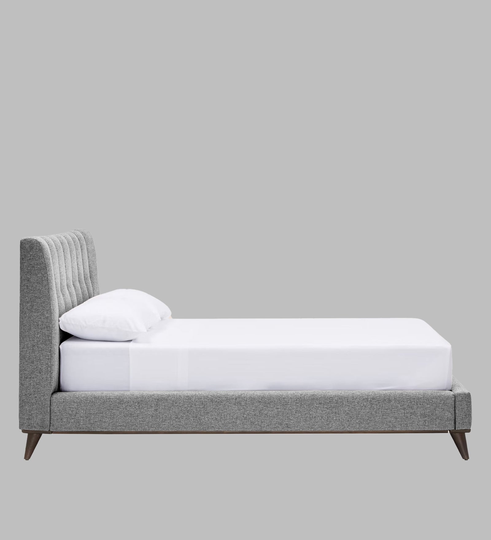 Jasmin Fabric Upholstered Queen Bed in Lit Grey Colour - Febonic Living