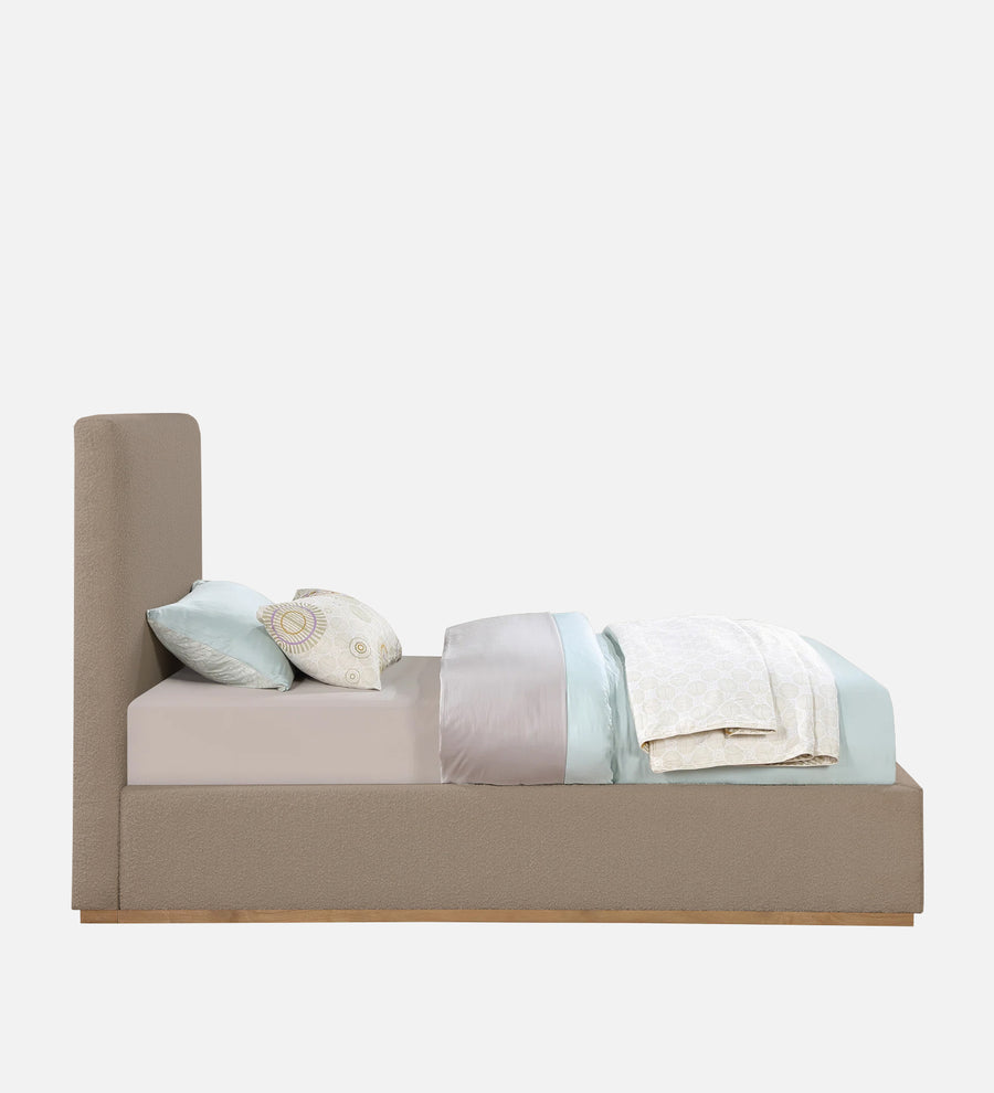Eddy Boucle Upholstered Single Size Bed In Mushroom Beige - Febonic Living