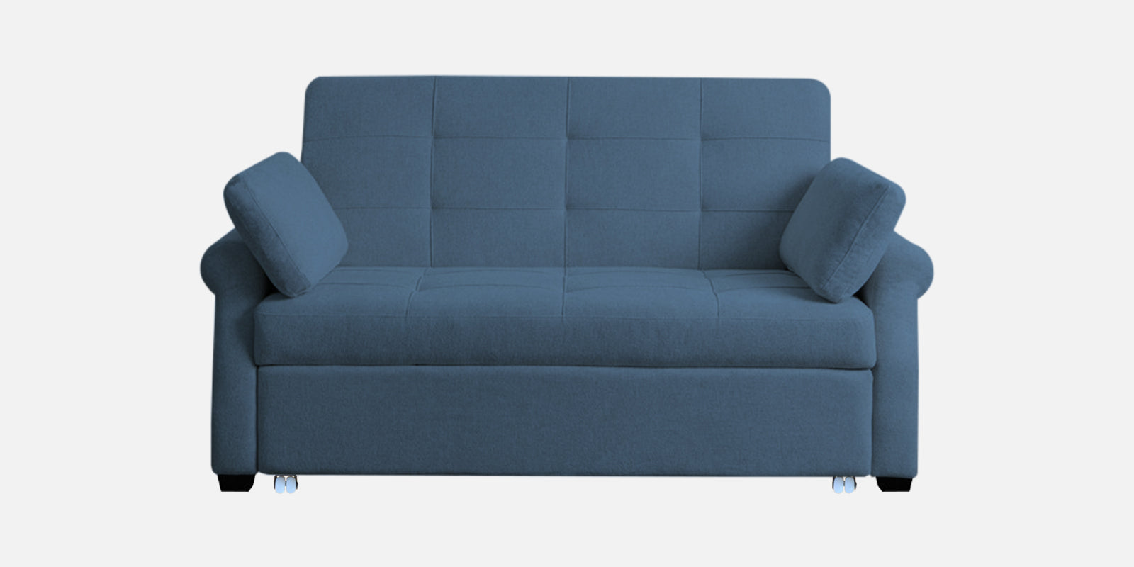 Fornia Fabric 2 Seater Pull Out Sofa Cum Bed In Light Blue Colour