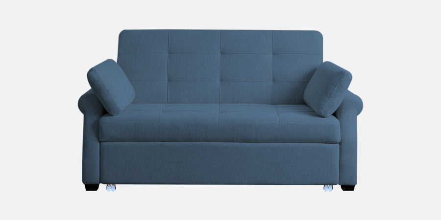 Fornia Fabric 2 Seater Pull Out Sofa Cum Bed In Light Blue Colour - Febonic Living