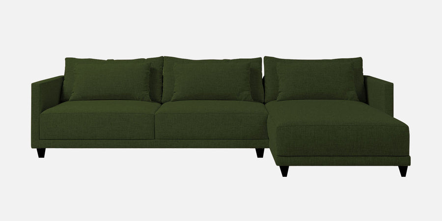 Kera Fabric Lhs Sectional Sofa 3 Lounger In Olive Green Colour - Febonic Living