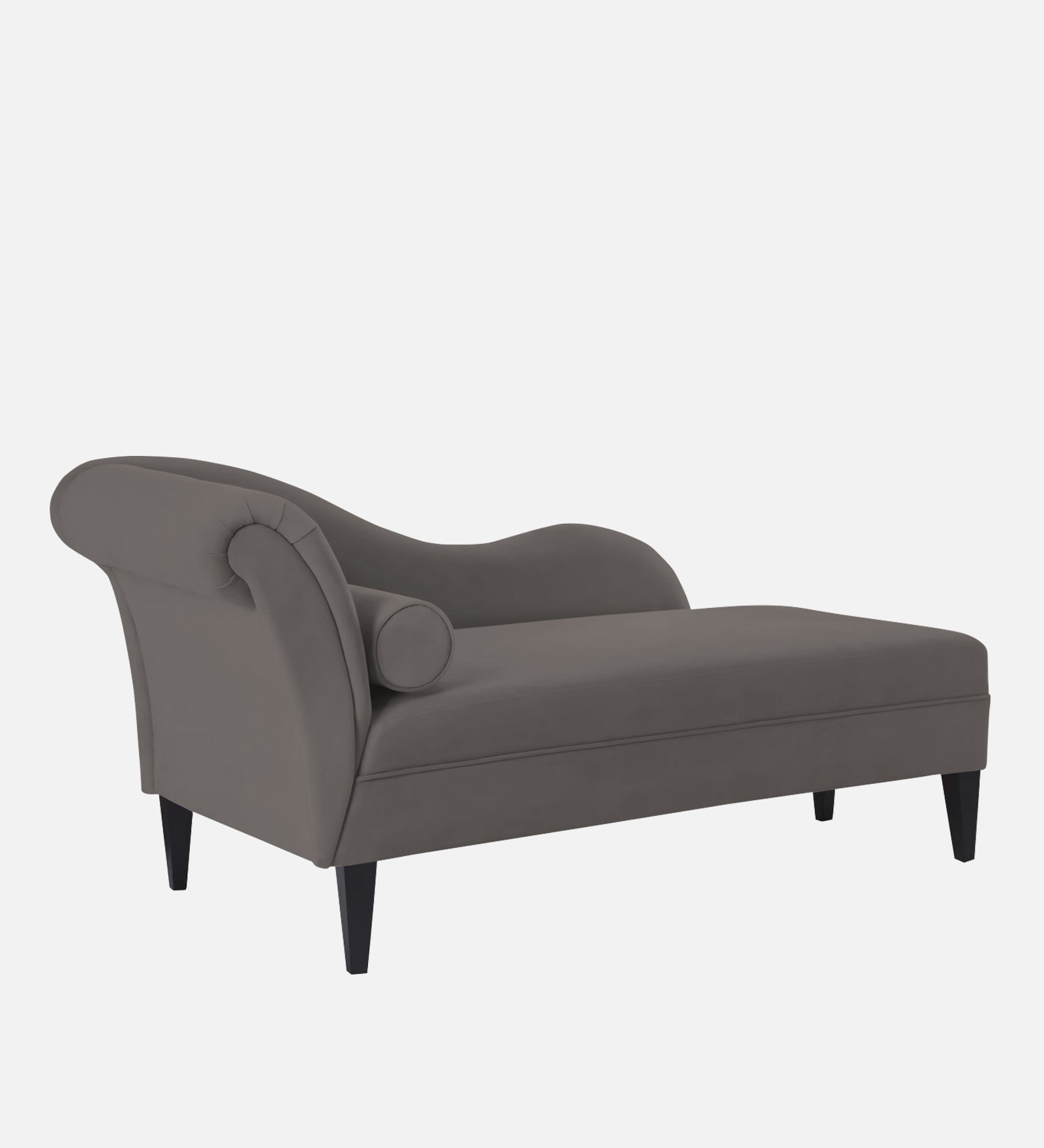 Rana Velvet RHS Chaise Lounger In Pearl grey Colour