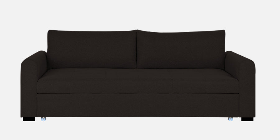 Sigma Fabric 3 Seater Pull Out Sofa Cum Bed In Cara Brown Colour - Febonic Living