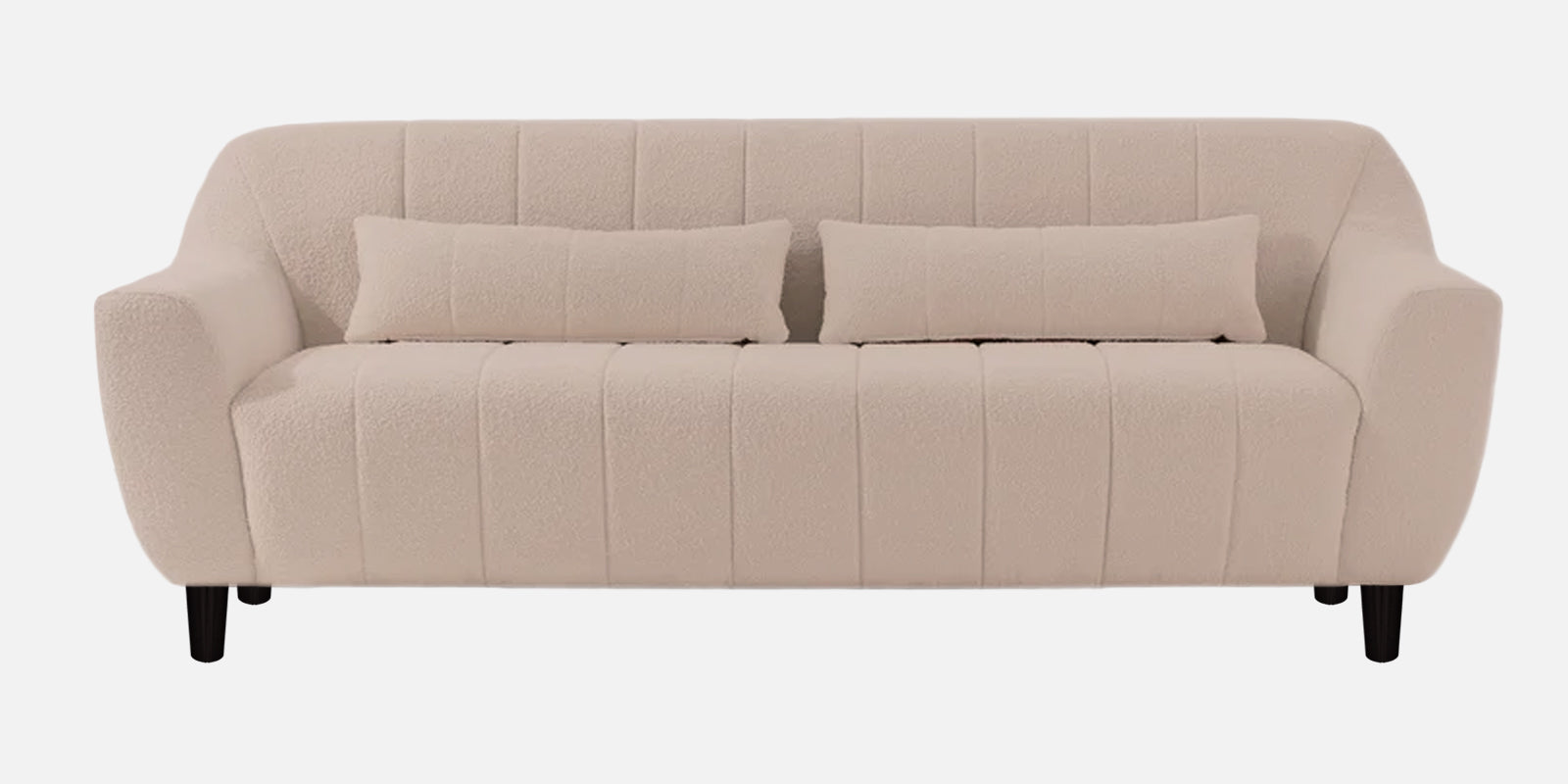 Nesco Fur Fabric 3 Seater Sofa in Regal Beige Colour