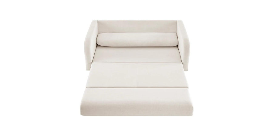 Rosa Fabric 3 Seater Foldable Sofa Cum Bed In Ivory Cream Colour - Febonic Living