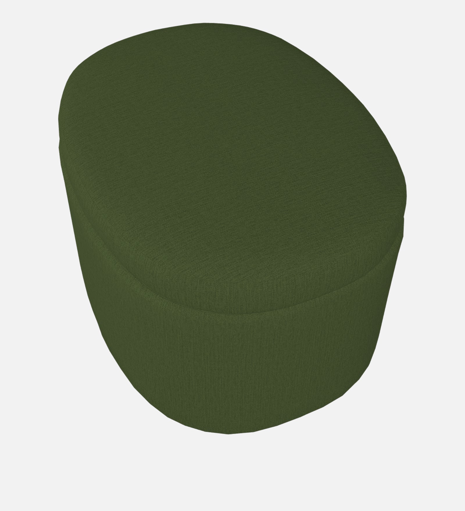 Ruggy Fabric Storage Ottoman in Olive Green Colour