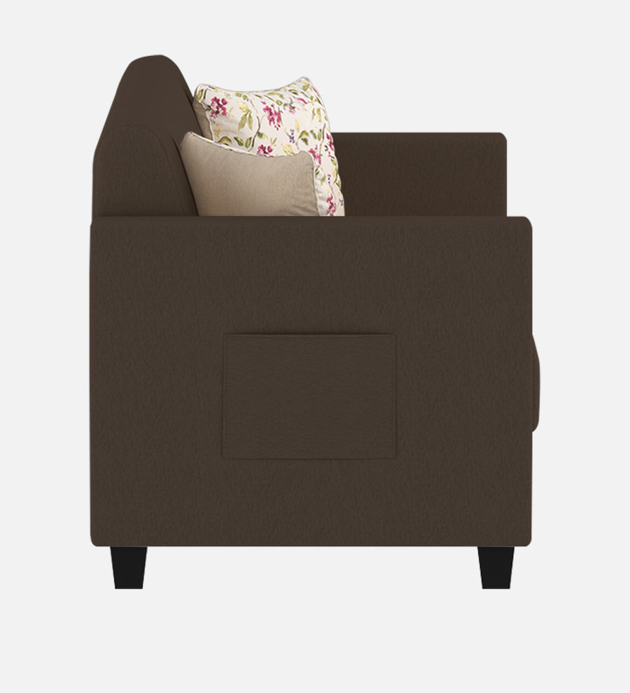 Gozi Fabric 1 Seater Sofa In Coffee Brown Colour - Febonic Living
