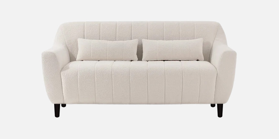 Nesco Boucle Fabric 2 Seater Sofa In Bright White Colour - Febonic Living