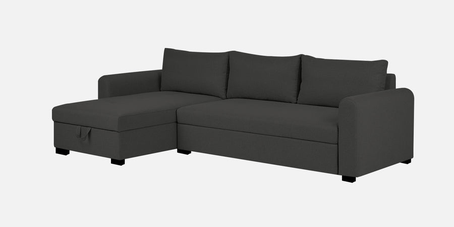 Sigma Fabric Rhs Sectional Sofa 3 Lounger In Charcoal Grey Colour - Febonic Living