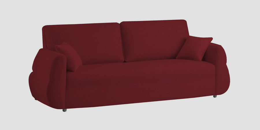 Jack Fabric 3 Seater Sofa In Blood Maroon Colour - Febonic Living