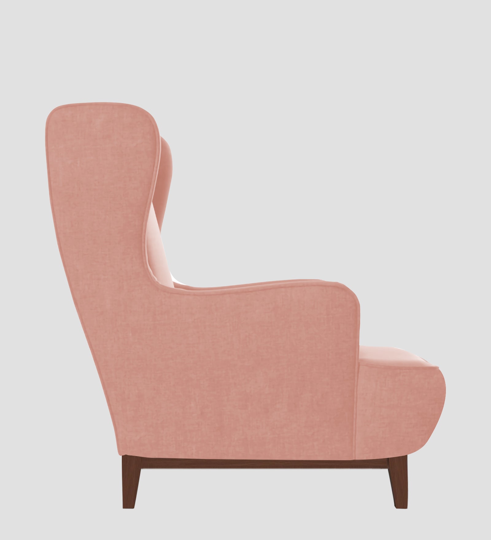 Suri Velvet 1 Seater Wing Chair in Blush Pink Colour