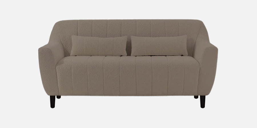 Nesco Boucle Fabric 2 Seater Sofa In Cement Beige Colour - Febonic Living