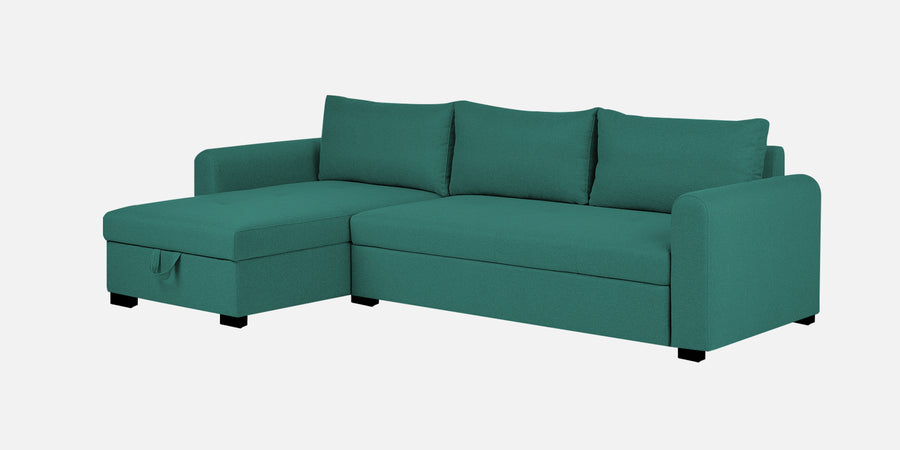 Sigma Fabric Rhs Sectional Sofa 3 Lounger In Sea Green Colour - Febonic Living