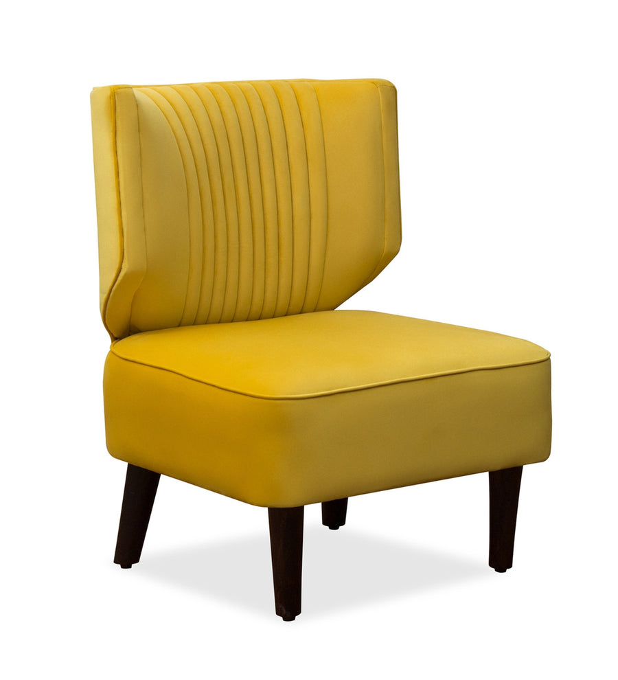 Robby Velvet Slipper Chair In Turmeric Yellow Colour - Febonic Living