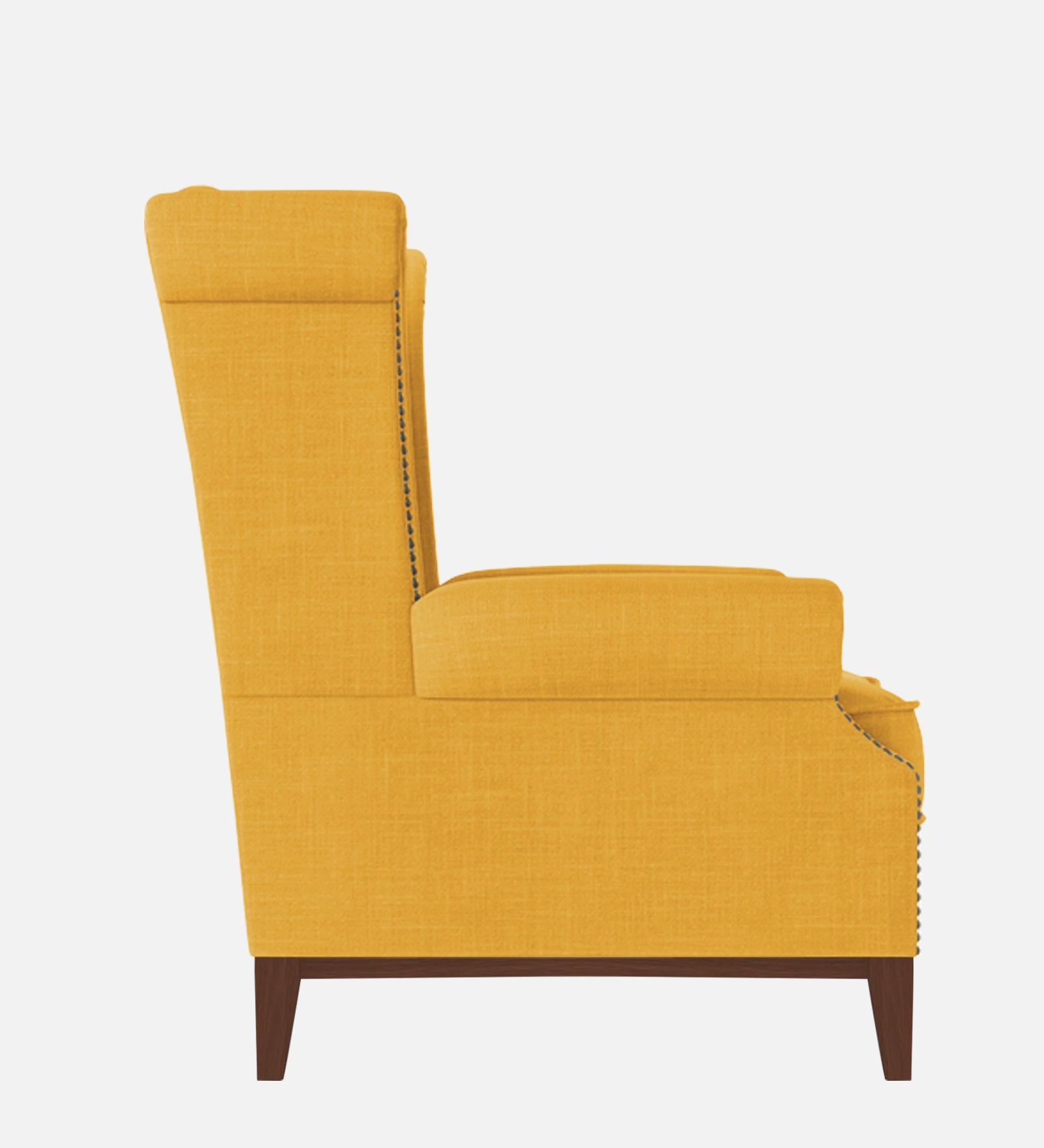 Nory Fabric 1 Seater Wing Chair in Bold Yellow Colour