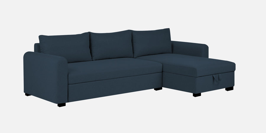 Sigma Fabric Lhs Sectional Sofa 3 Lounger In Denim Blue Colour - Febonic Living