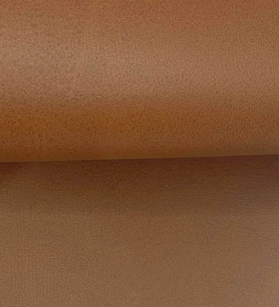 Grass Leatherette Pouffe In Cinnamon Brown Colour - Febonic Living