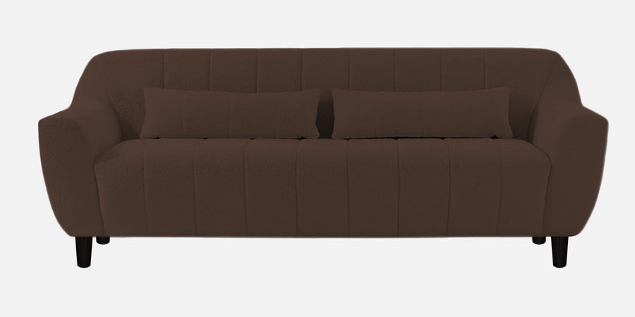 Nesco Boucle Fabric 3 Seater Sofa In Bringo Brown Colour - Febonic Living