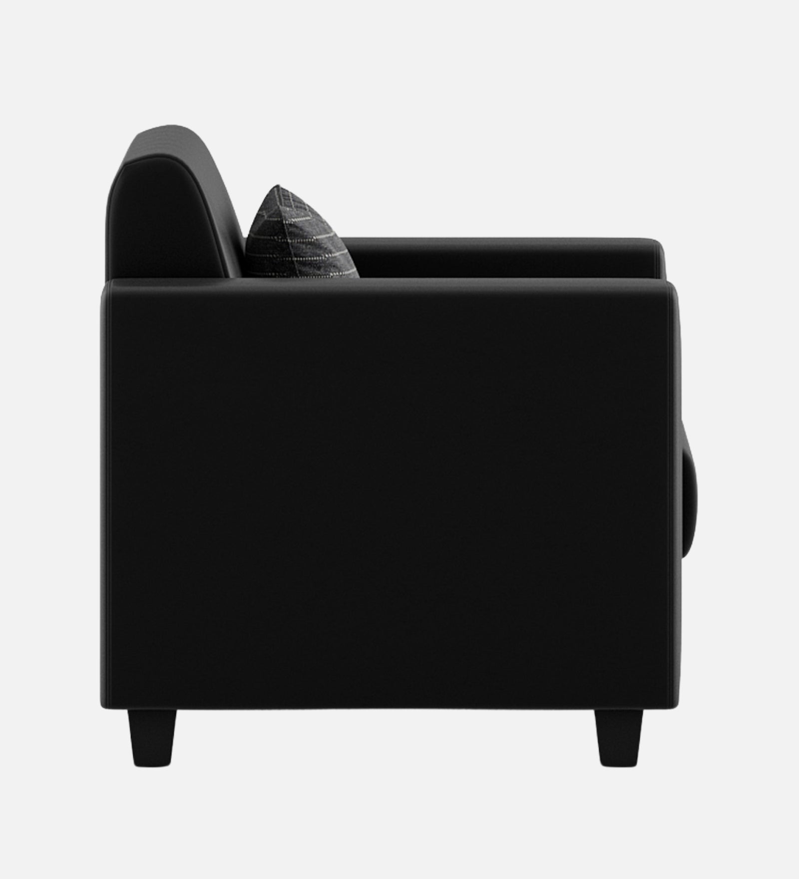 Baley Leatherette 1 Seater Sofa in Dark Black Colour