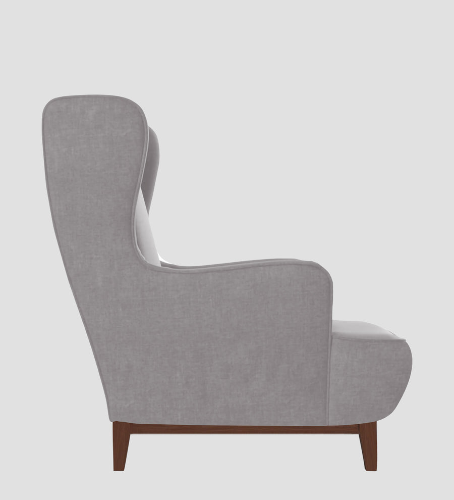 Suri Velvet Wing Chair In Concrete Grey Colour - Febonic Living