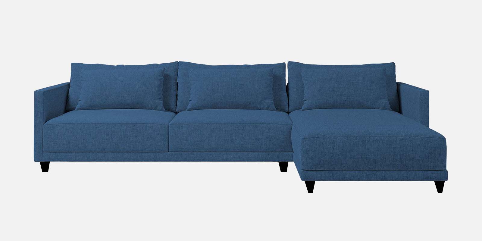 Kera Fabric LHS Sectional Sofa (3+Lounger) In Light Blue Colour