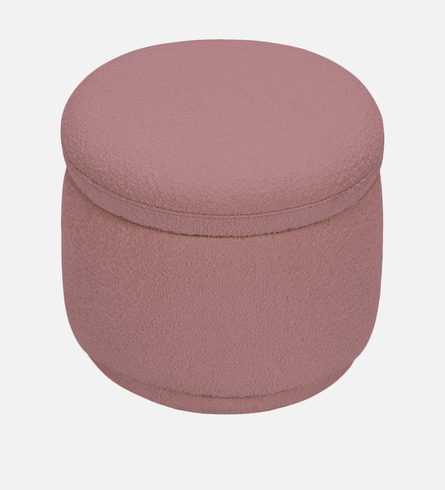 Noki Boucle Fabric Ottoman In Basi Pinc Colour With Storage - Febonic Living