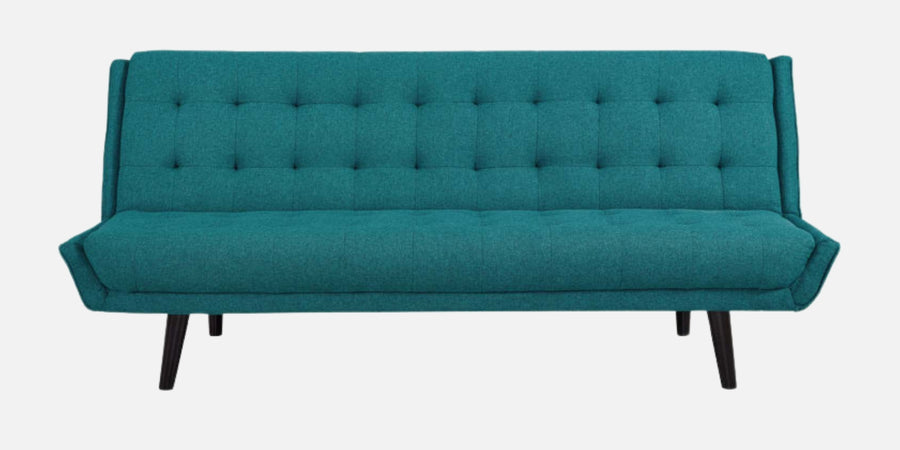 Saso Fabric 3 Seater Convertible Sofa Cum Bed In Sea Green Colour - Febonic Living