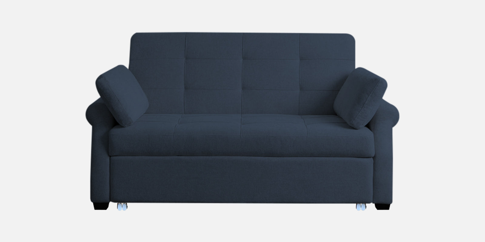 Fornia Fabric 2 Seater Pull Out Sofa Cum Bed In Denim Blue Colour