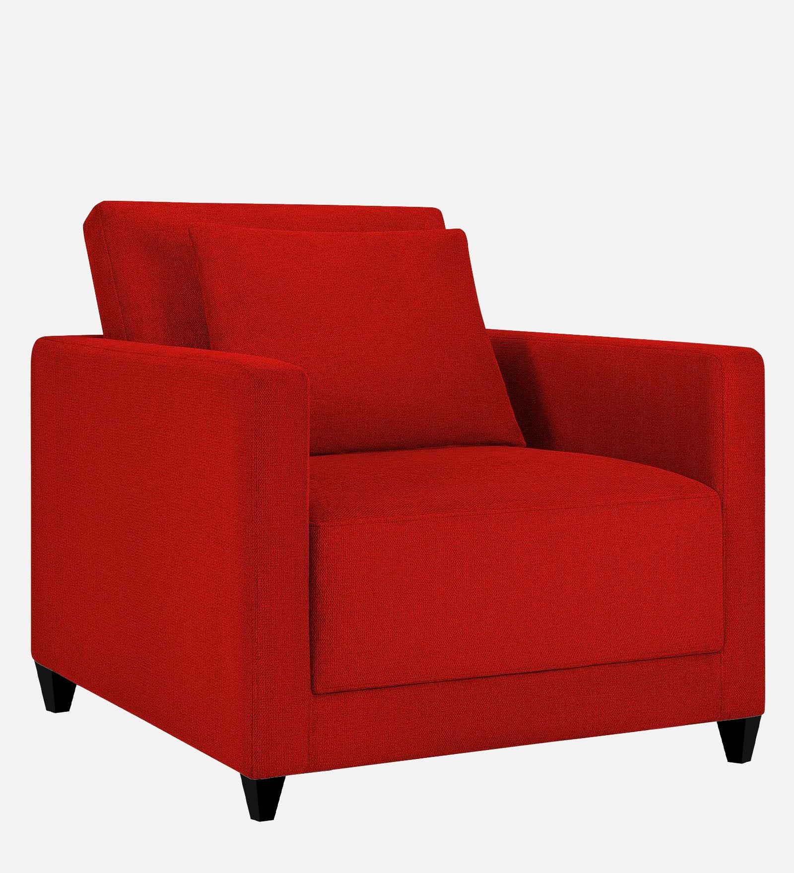 Kera Fabric 1 Seater Sofa in Ruby Red Colour