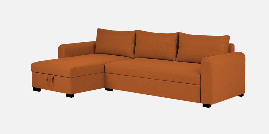 Sigma Fabric Rhs Sectional Sofa 3 Lounger In Vivid Orange Colour - Febonic Living