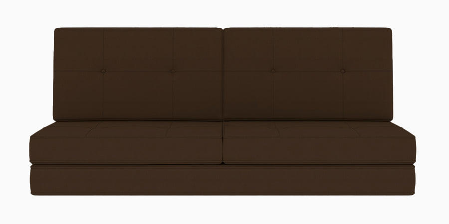 Cora Fabric 2 Seater Foldable Sofa Cum Bed In Chocolate Brown Colour - Febonic Living