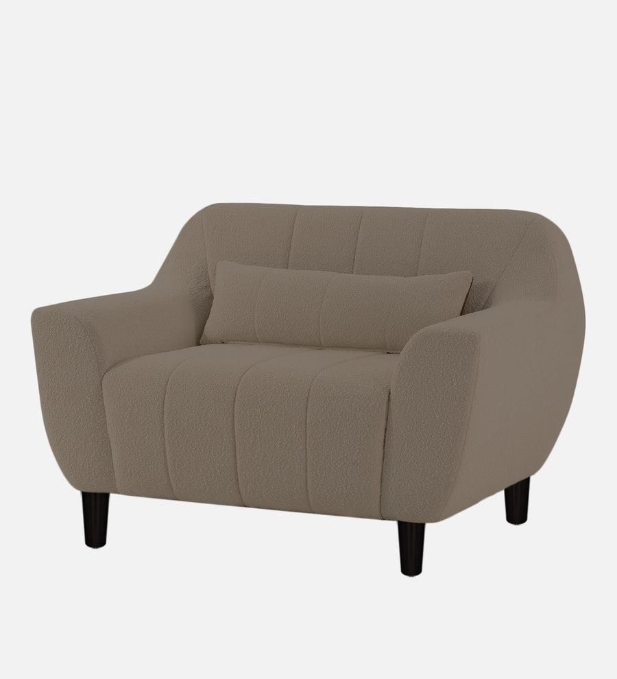 Nesco Boucle Fabric 1 Seater Sofa In Cement Beige Colour - Febonic Living