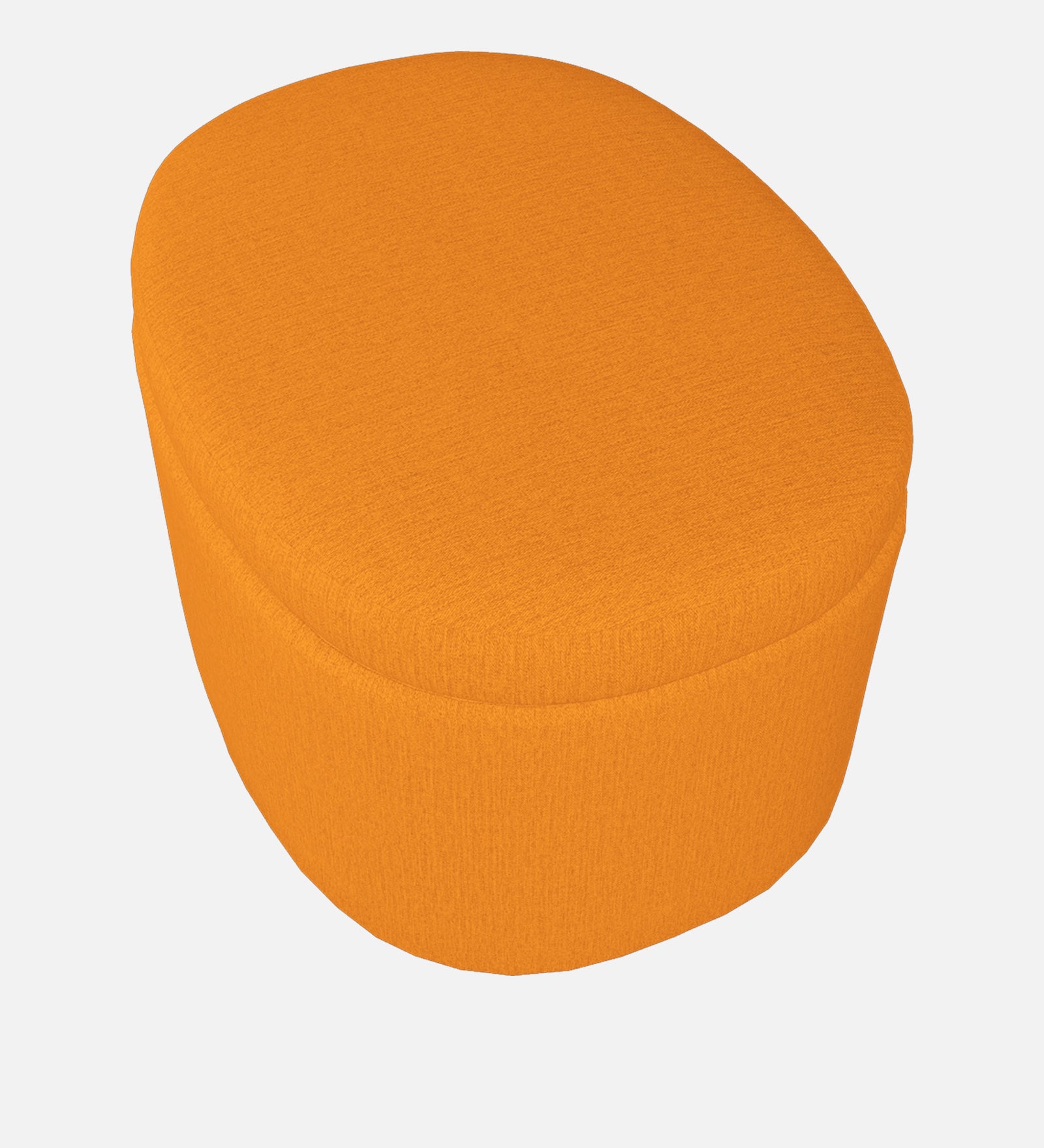 Ruggy Fabric Storage Ottoman in Vivid Orange Colour