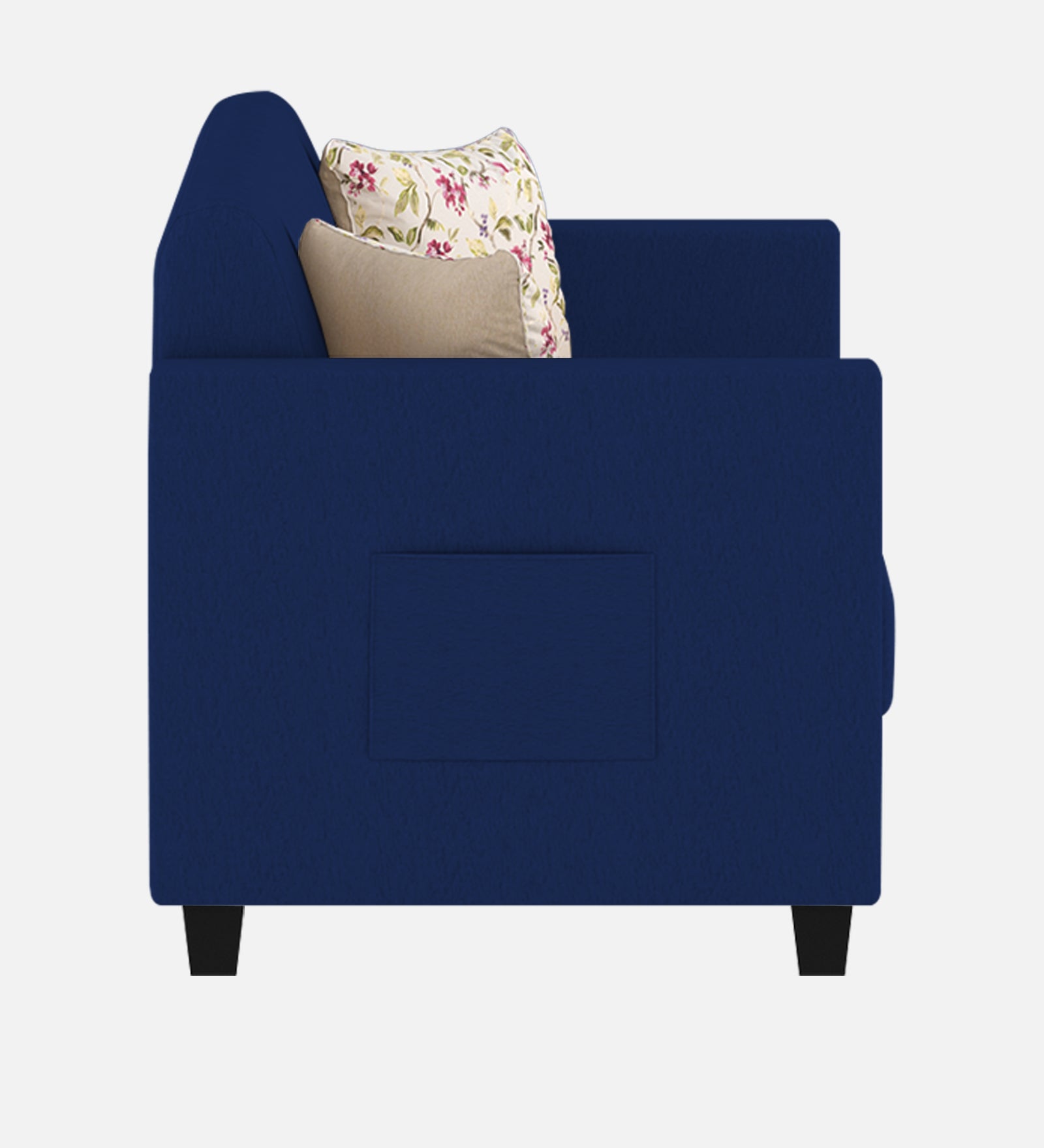 Gozi Fabric 1 Seater Sofa In Royal Blue Colour