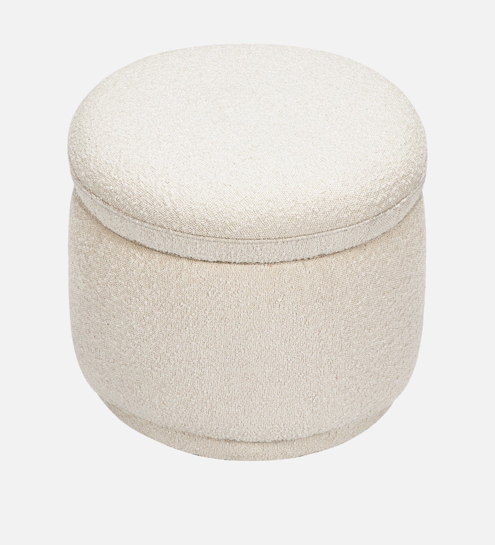 Noki Fur Fabric Storage Ottoman in Bright White Colour