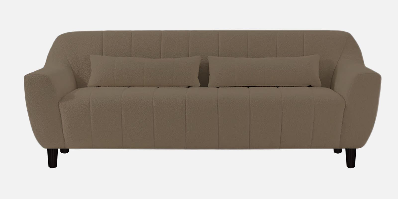 Nesco Fur Fabric 3 Seater Sofa in Caro Beige Colour