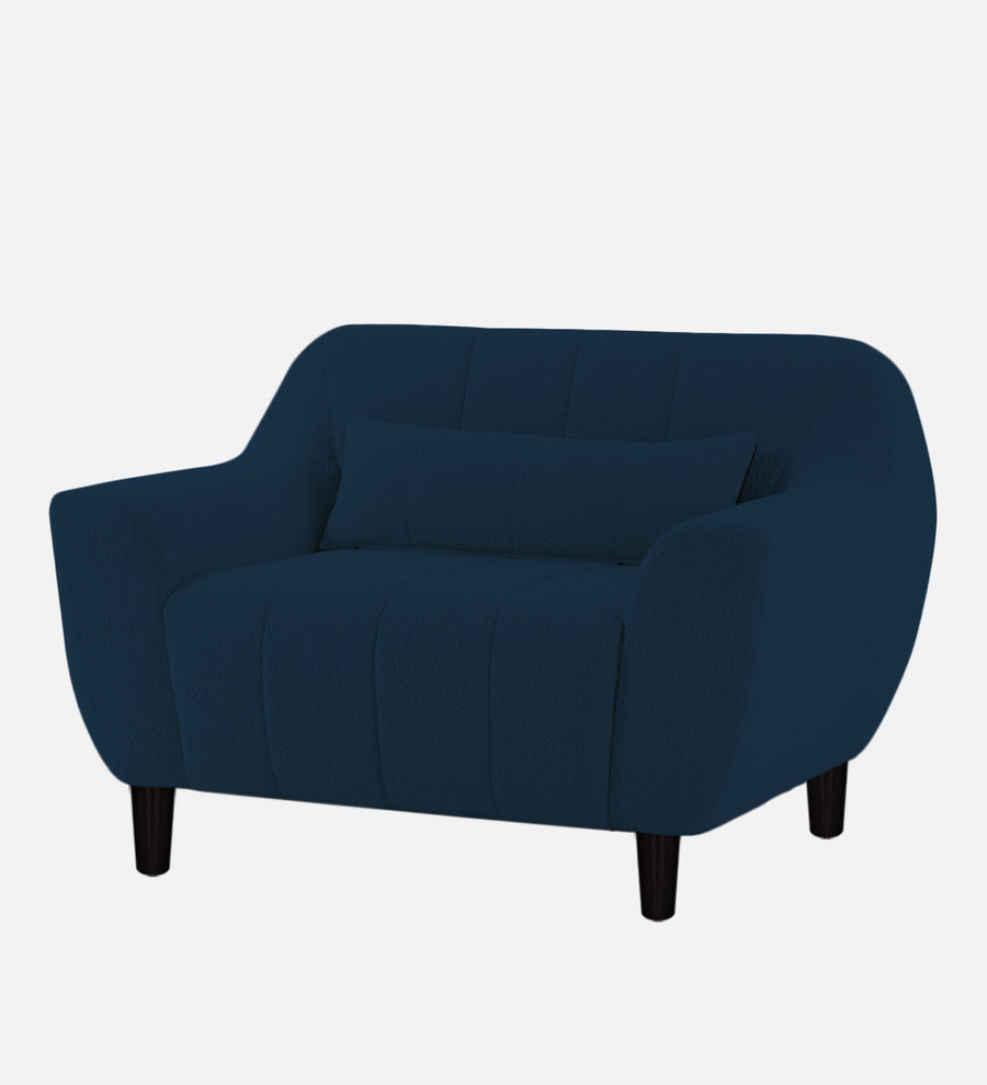 Nesco Boucle Fabric 1 Seater Sofa In Denim Blue Colour - Febonic Living