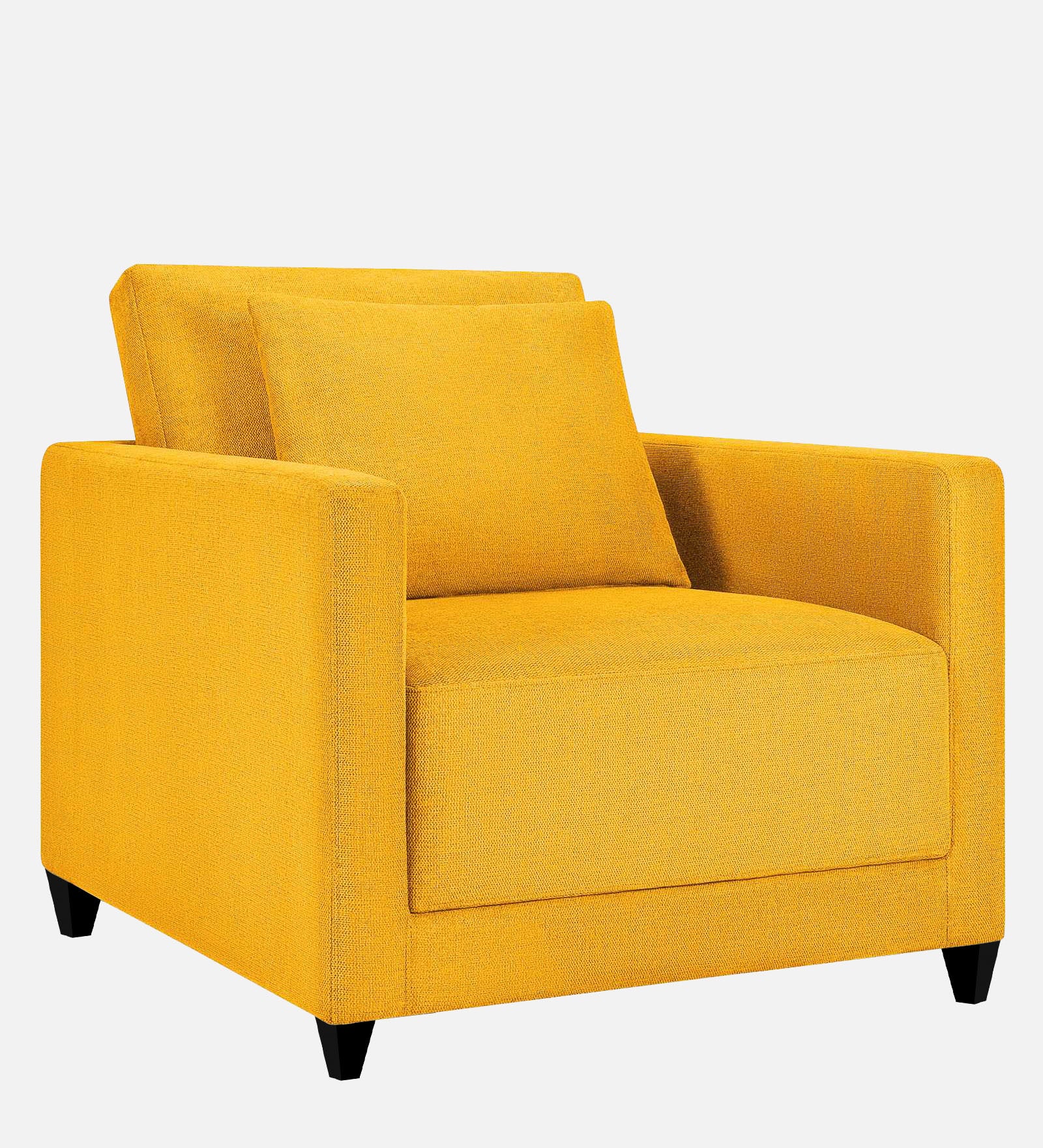 Kera Fabric 1 Seater Sofa in Bold Yellow Colour