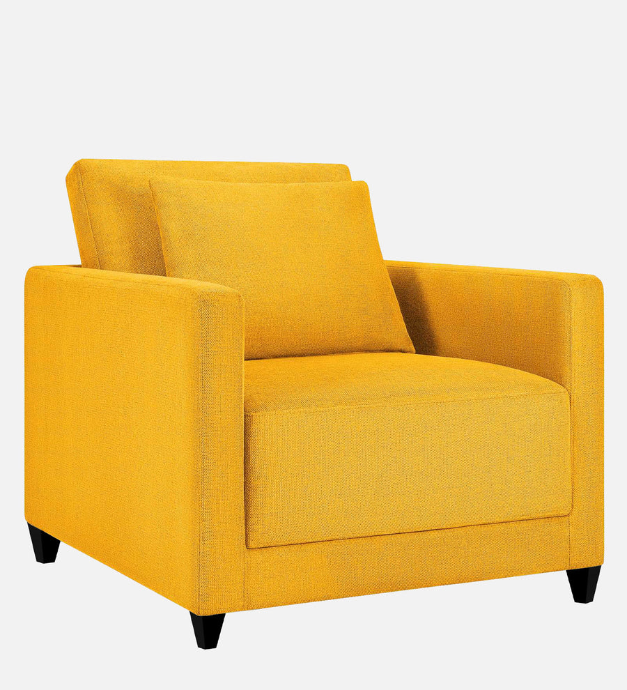 Kera Fabric 1 Seater Sofa In Bold Yellow Colour - Febonic Living