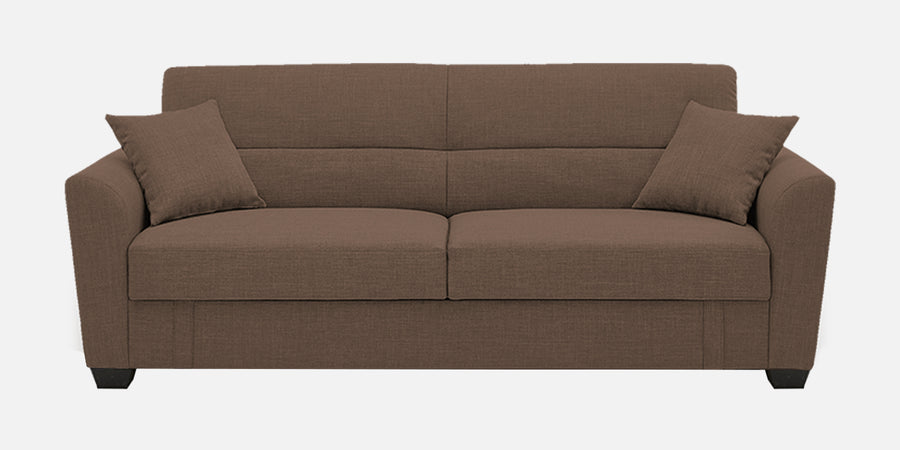 Bony Fabric 3 Seater Convertible Sofa Cum Bed In Ginger Brown Colour - Febonic Living