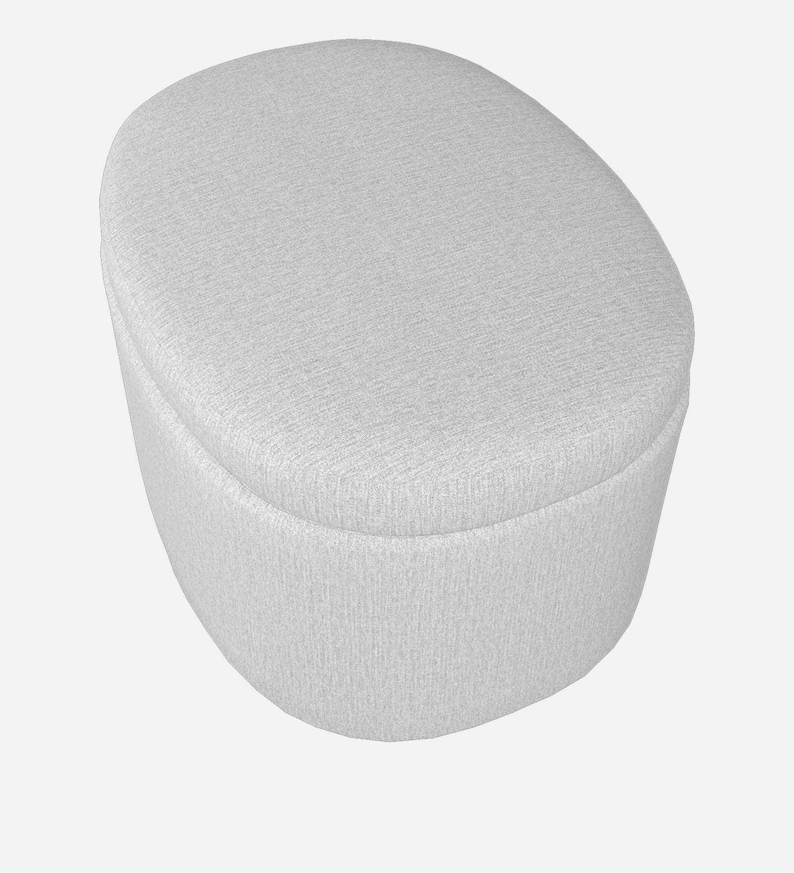 Ruggy Fabric Storage Ottoman in Lit Grey Colour