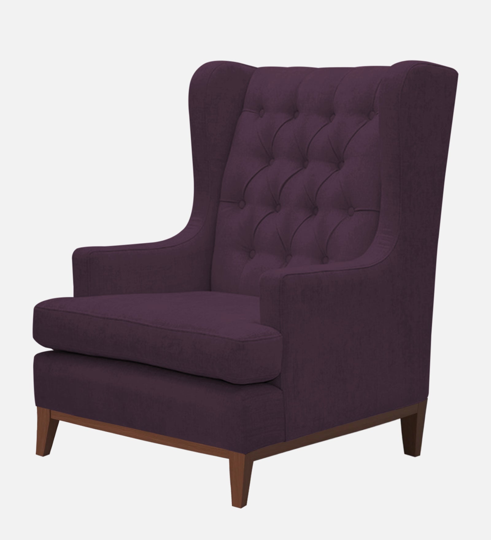 Panas Fabric 1 Seater Wing Chair in Greek Purple Colour