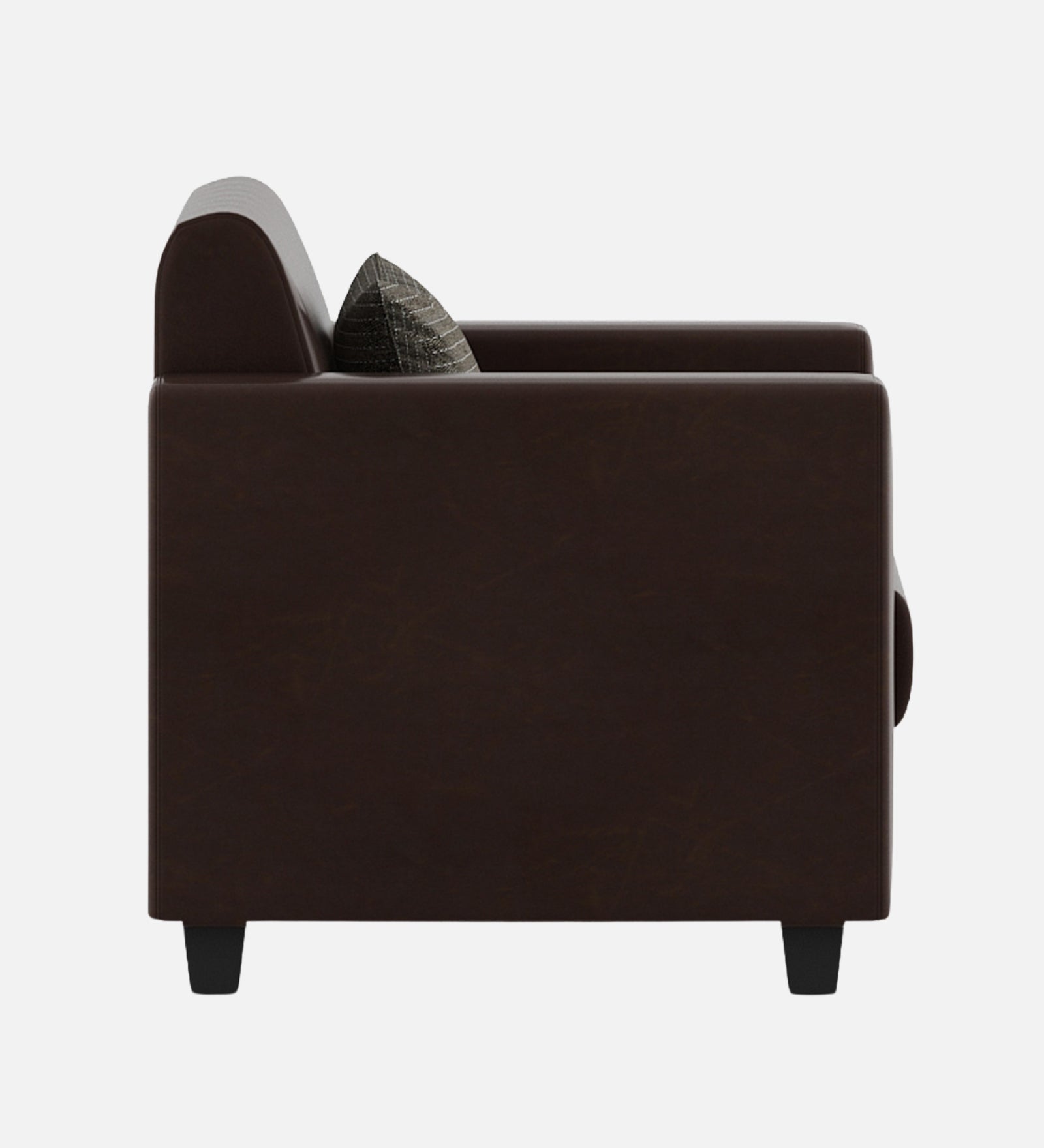 Baley Leatherette 1 Seater Sofa in Dark Brown Colour