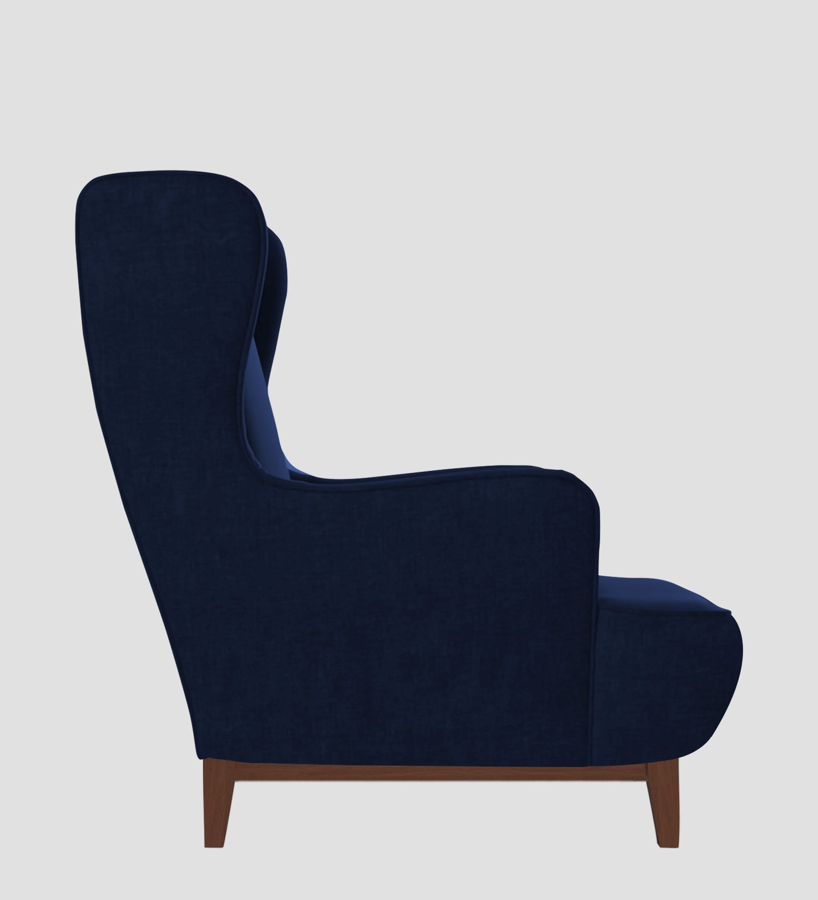 Suri Velvet 1 Seater Wing Chair in Dark Blue Colour